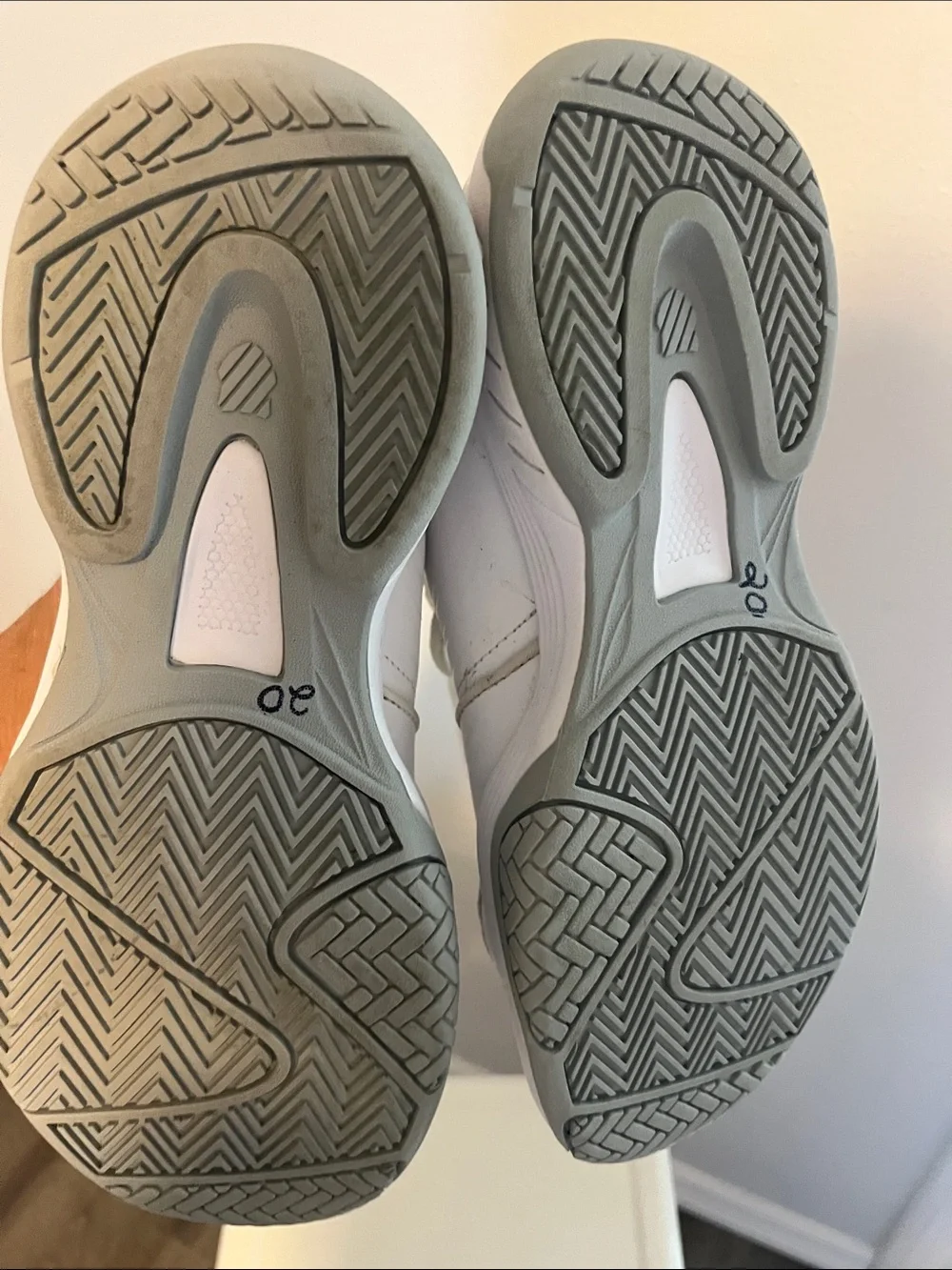 K-Swiss Court shoes White and Gray Athletic Sneakers